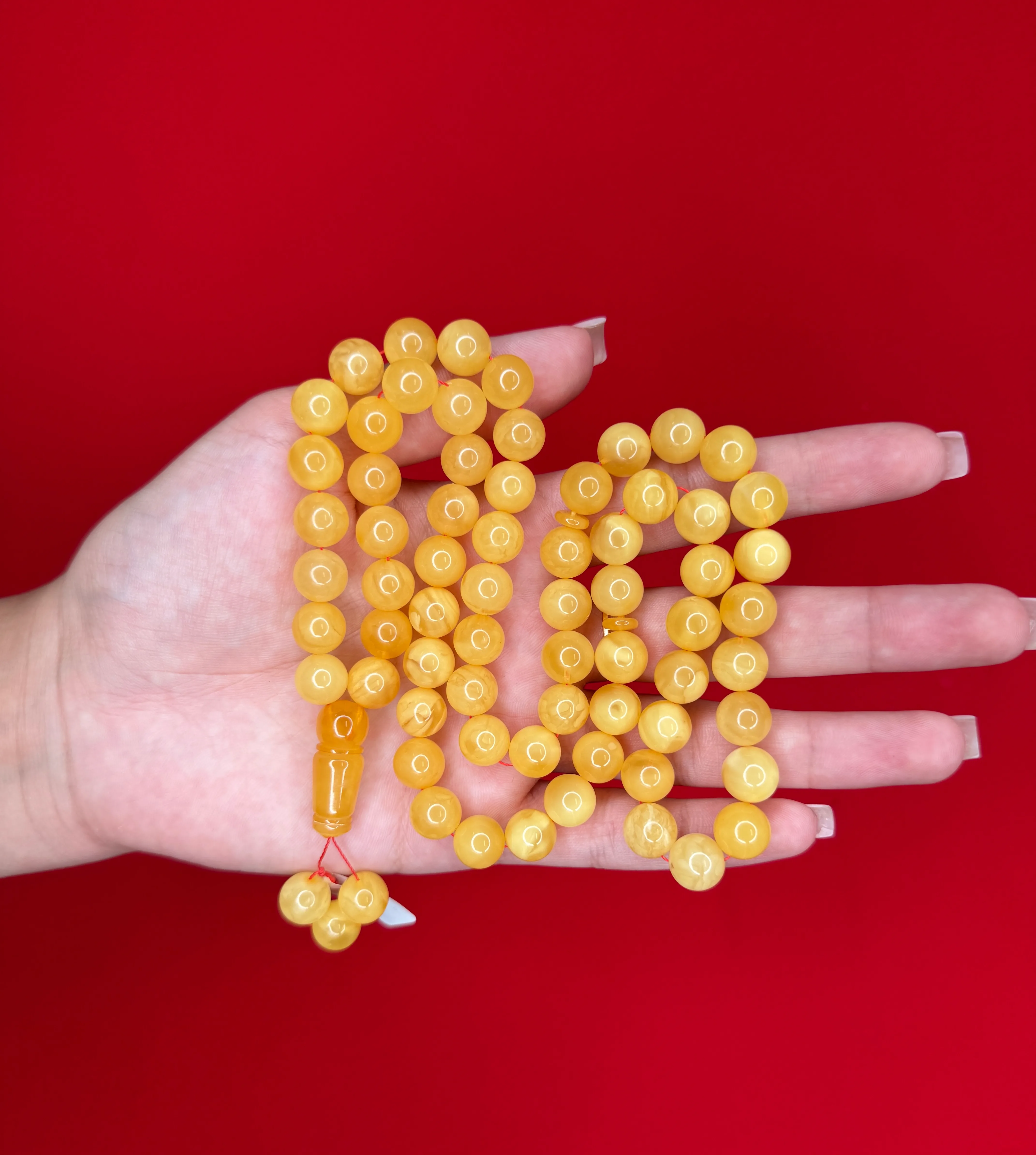 Mango Round Rosary, 66 Beads, 10 mm, 42g - 1